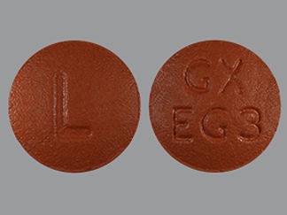 This is a Tablet imprinted with GX  EG3 on the front, L on the back.
