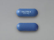 Valtrex: This is a Tablet imprinted with VALTREX  500 mg on the front, nothing on the back.
