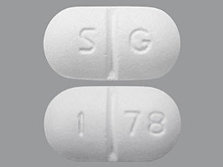This is a Tablet imprinted with S G on the front, 1 78 on the back.