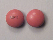 Advil: Esto es un Tableta imprimido con Advil en la parte delantera, nada en la parte posterior, y es fabricado por None.