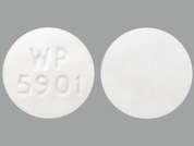 Carisoprodol: This is a white round Tablet imprinted with WP  5901 on the front, nothing on the back, and is manufactured by WALLACE/MYLAN.