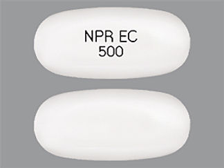 This is a Tablet Dr imprinted with NPR EC  500 on the front, nothing on the back.