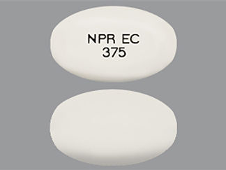 This is a Tablet Dr imprinted with NPR EC  375 on the front, nothing on the back.