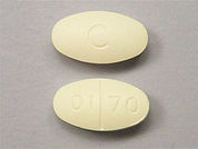 Oxaprozin: This is a Tablet imprinted with C on the front, 01 70 on the back.