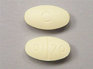 This is a Tablet imprinted with C on the front, 01 70 on the back.
