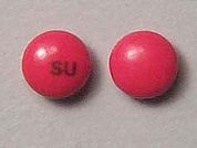 Sudafed: This is a Tablet imprinted with SU on the front, nothing on the back.