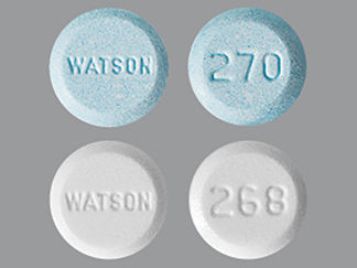 This is a Tablet Dose Pack 3 Months imprinted with WATSON on the front, 268 or 270 on the back.