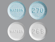 Amethia: This is a Tablet Dose Pack 3 Months imprinted with WATSON on the front, 268 or 270 on the back.