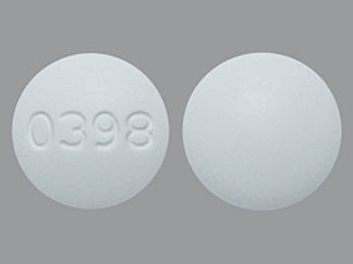 This is a Tablet Immediate D Release Biphase imprinted with 0398 on the front, nothing on the back.