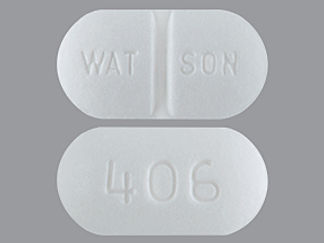 This is a Tablet imprinted with WAT SON on the front, 406 on the back.