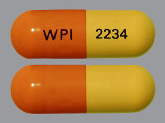 This is a Capsule imprinted with WPI on the front, 2234 on the back.