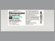 Chloroprocaine Hcl: Esto es un Vial imprimido con nada en la parte delantera, nada en la parte posterior, y es fabricado por None.