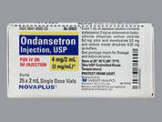 Ondansetron Hcl: This is a colorless Vial imprinted with nothing on the front, nothing on the back, and is manufactured by WEST-WARD/HIKMA.