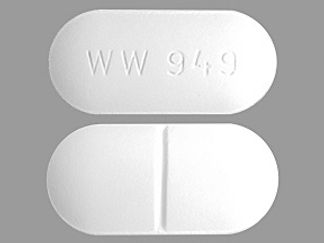This is a Tablet imprinted with WW 949 on the front, nothing on the back.