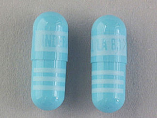 This is a Capsule Er 24hr imprinted with INDERAL LA 80 on the front, nothing on the back.