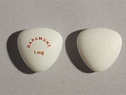 Sirolimus: This is a Tablet imprinted with RAPAMUNE  1 mg on the front, nothing on the back.