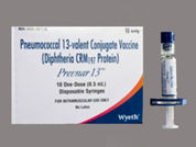 Prevnar 13: This is a Syringe imprinted with nothing on the front, nothing on the back.