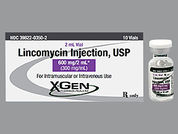 Lincomycin Hcl: This is a Vial imprinted with nothing on the front, nothing on the back.