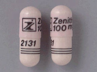 This is a Capsule imprinted with logo and Zenith  100 mg on the front, 2131 on the back.