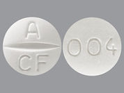 Atacand: This is a Tablet imprinted with A  CF on the front, 004 on the back.