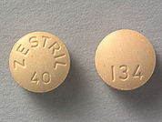 Zestril: This is a Tablet imprinted with ZESTRIL  40 on the front, 134 on the back.