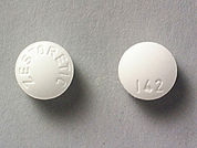 Zestoretic: This is a Tablet imprinted with ZESTORETIC on the front, 142 on the back.