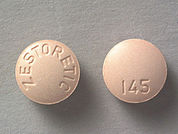 Zestoretic: This is a Tablet imprinted with ZESTORETIC on the front, 145 on the back.