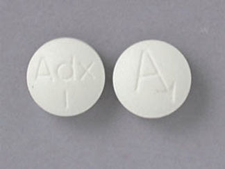 This is a Tablet imprinted with A on the front, Adx  1 on the back.