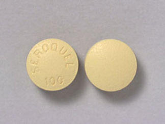 This is a Tablet imprinted with SEROQUEL  100 on the front, nothing on the back.