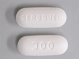 Esto es un Tableta imprimido con SEROQUEL en la parte delantera, 300 en la parte posterior, y es fabricado por None.