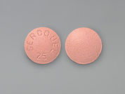 Seroquel: This is a Tablet imprinted with SEROQUEL  25 on the front, nothing on the back.