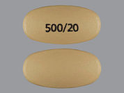 Vimovo: This is a Tablet Immediate D Release Biphase imprinted with 500/20 on the front, nothing on the back.