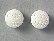 Casodex: This is a Tablet imprinted with Cdx  50 on the front, logo on the back.