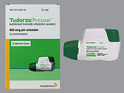 Tudorza Pressair: This is a Aerosol Powder Breath Activated imprinted with nothing on the front, nothing on the back.