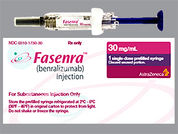 Fasenra: This is a Syringe imprinted with nothing on the front, nothing on the back.