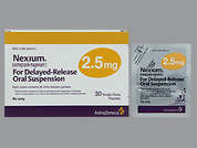 Nexium Rx: Esto es un Suspensión Para LP Reconstituida En Un Paquete imprimido con nada en la parte delantera, nada en la parte posterior.