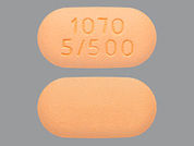 Xigduo Xr: This is a Tablet I And Extend R Biphase 24hr imprinted with 1070  5/500 on the front, nothing on the back.