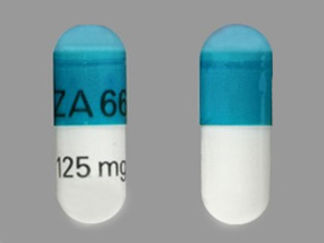 This is a Capsule Dr Sprinkle imprinted with ZA 66 on the front, 125 mg on the back.