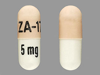 Esto es un Cápsula imprimido con ZA-17 en la parte delantera, 5 mg en la parte posterior, y es fabricado por None.