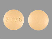 Risperidone: This is a Tablet imprinted with ZC 76 on the front, nothing on the back.