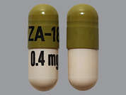 Tamsulosin Hcl: This is a peach oblong Capsule imprinted with ZA-18 on the front, 0.4 mg on the back, and is manufactured by QUALLENT PHARMA.