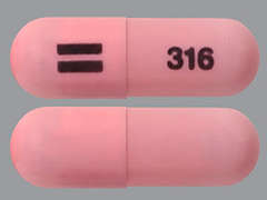 Esto es un Cápsula rosado oblongo imprimido con logo en la parte delantera, 316 en la parte posterior, y es fabricado por ZYDUS PHARMACEU.