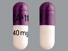 This is a Capsule Dr imprinted with ZA-11 on the front, 40 mg on the back.
