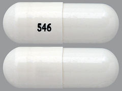 This is a Capsule Sprinkle Er 24 Hr imprinted with 546 on the front, nothing on the back.