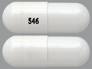 This is a Capsule Sprinkle Er 24 Hr imprinted with 546 on the front, nothing on the back.