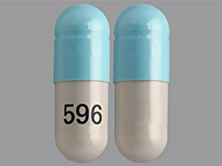 This is a Capsule Er 24 Hr imprinted with 596 on the front, nothing on the back.
