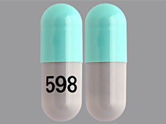 This is a Capsule Er 24 Hr imprinted with 598 on the front, nothing on the back.