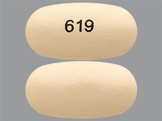 This is a Tablet imprinted with 619 on the front, nothing on the back.