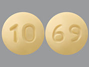 Vardenafil Hcl: This is a Tablet imprinted with 10 on the front, 69 on the back.