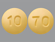 Vardenafil Hcl: This is a Tablet imprinted with 10 on the front, 70 on the back.